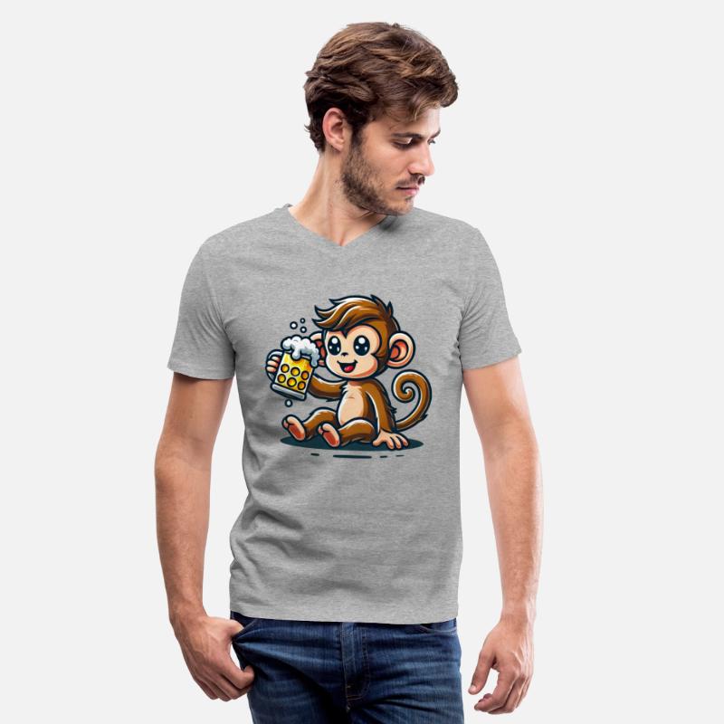 Cute Monkey Drinking Beer