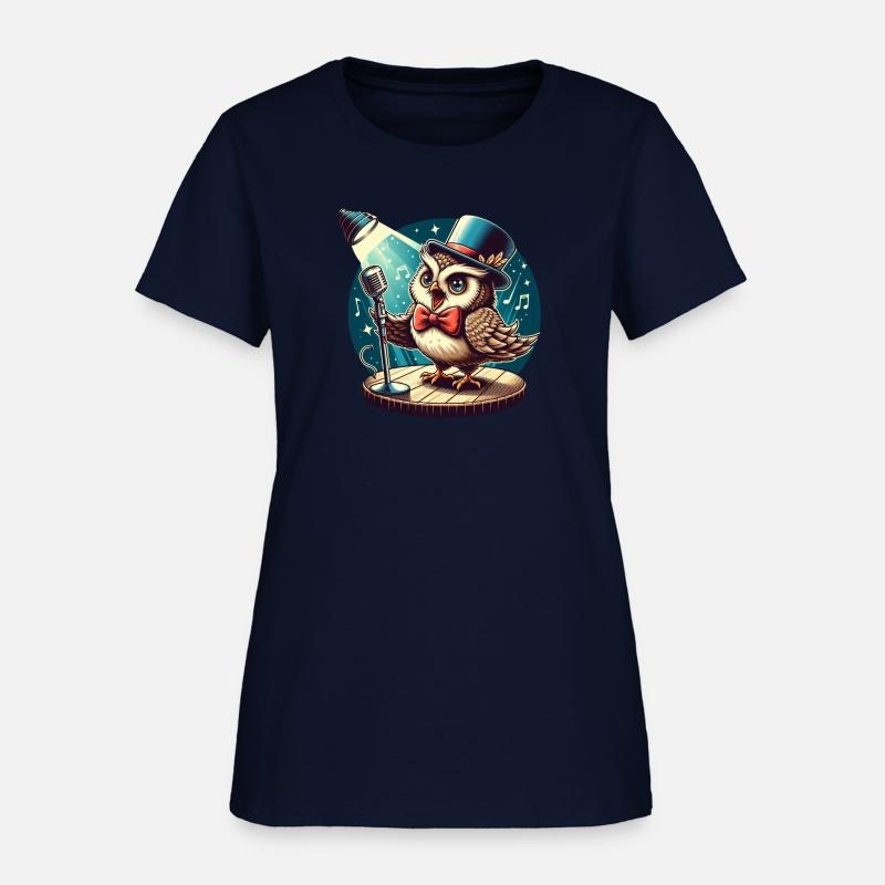 Cute Owl With A Hat Singing Karaoke