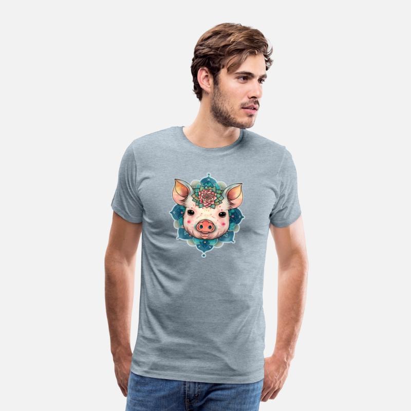 Cute Pig Minipig Flowers Animal Piggy Mandala