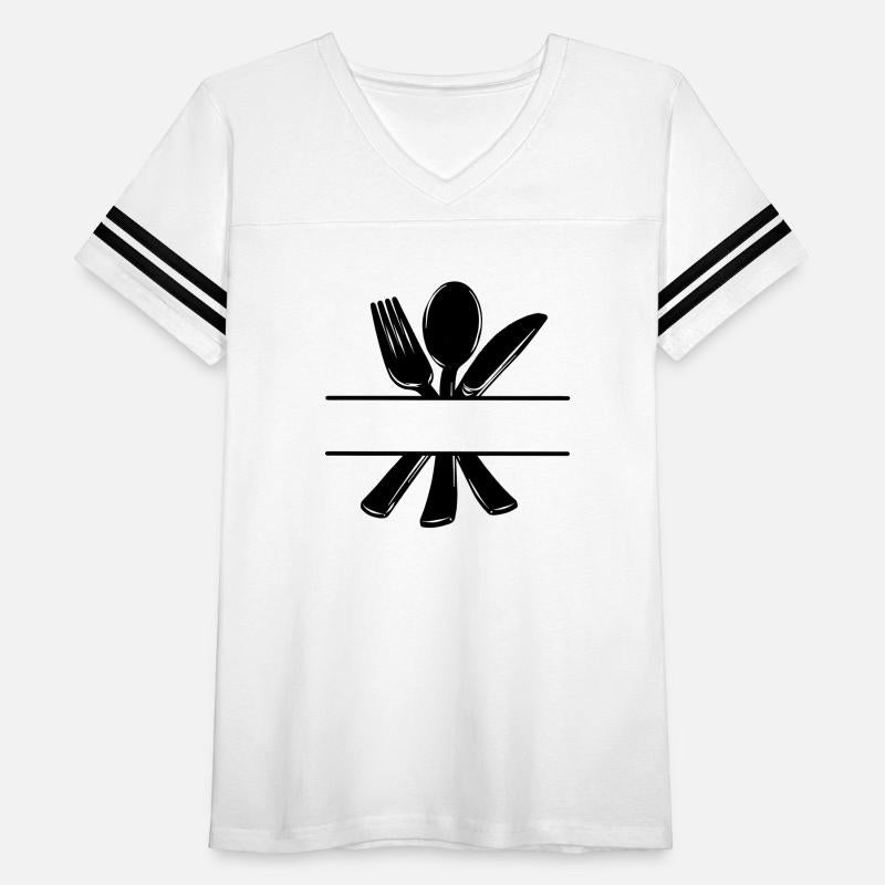 Cutlery menu logo with transparent bar in between