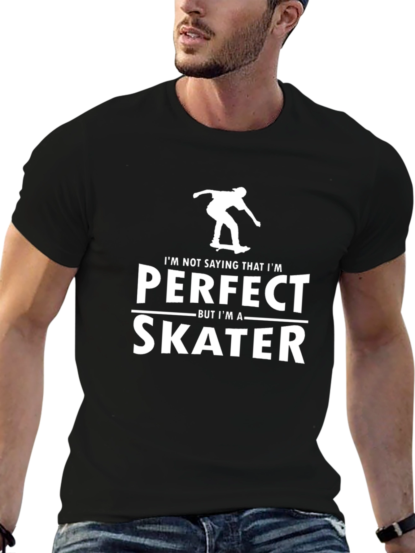 Perfect Skater Graphic T-Shirt - Black Cotton Tee