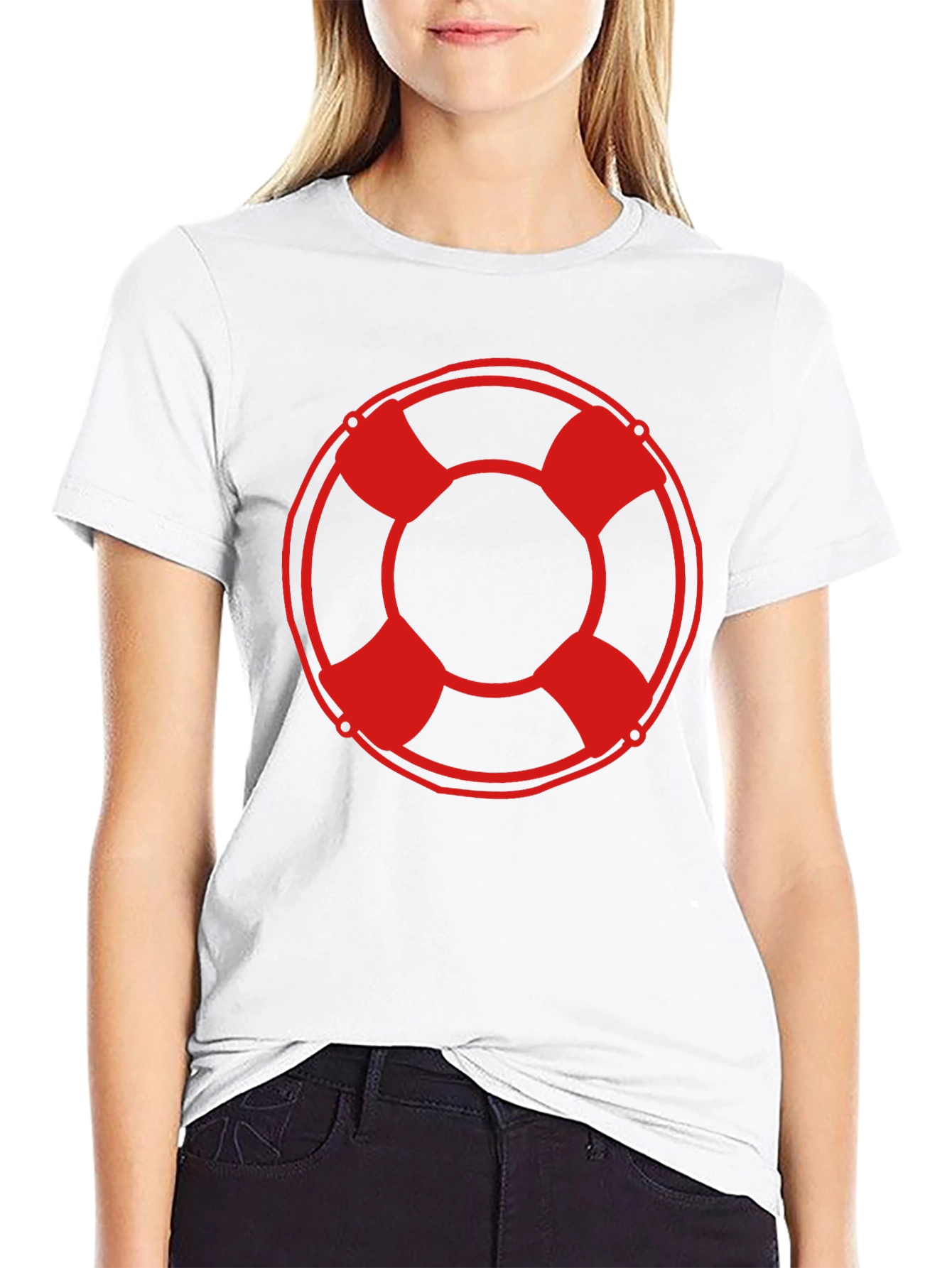 Lifeguard Ring Graphic T-Shirt - Black