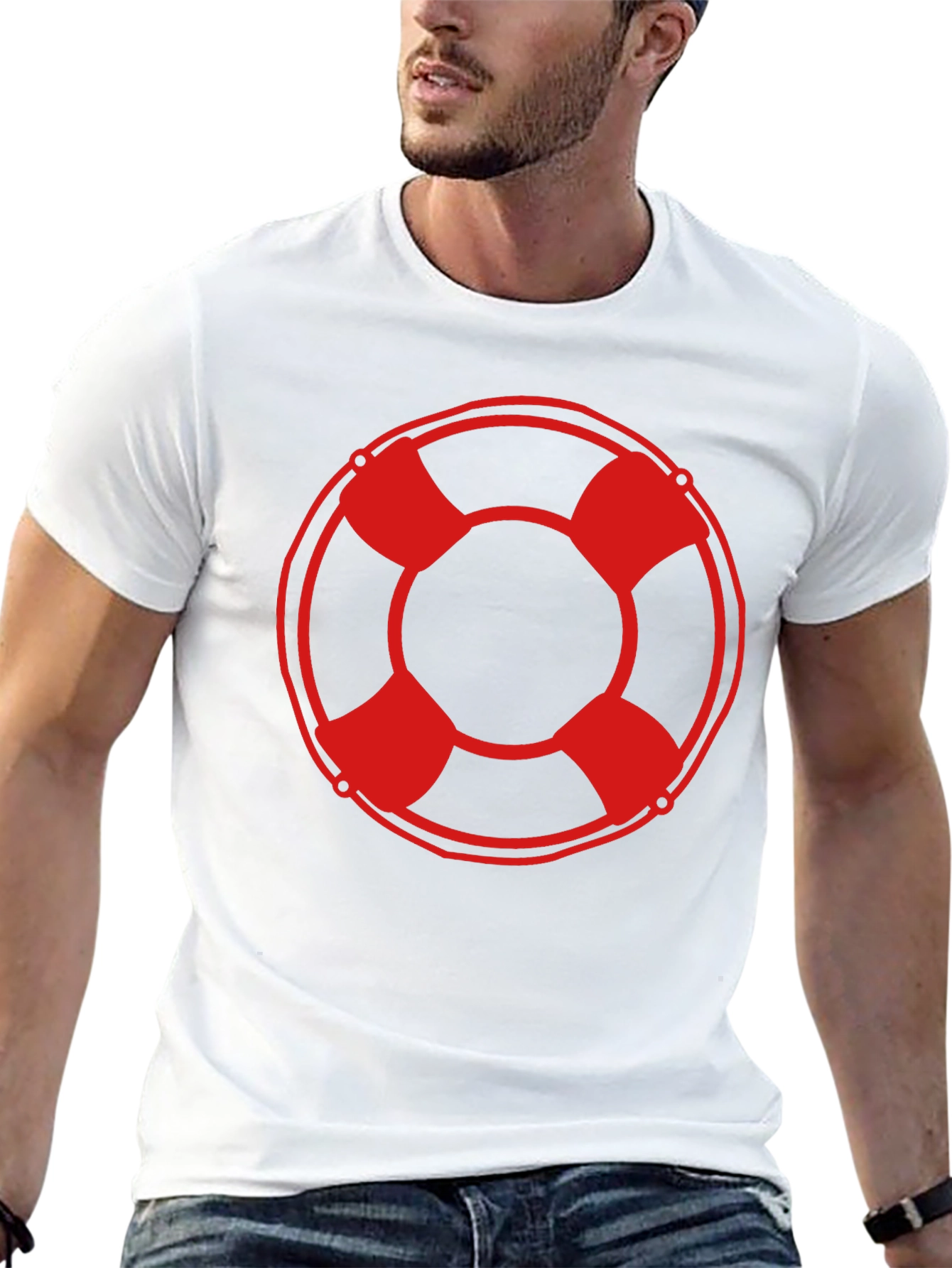 Lifeguard Ring Graphic T-Shirt - Black