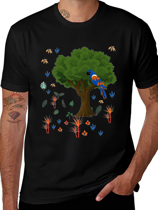 Parrot Tree Graphic T-Shirt