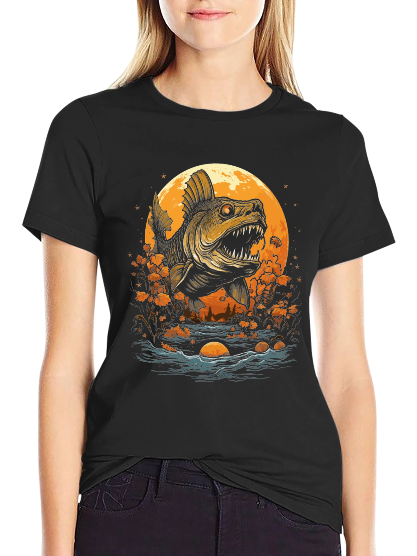 Monster Fish Graphic T-Shirt - Unique Design