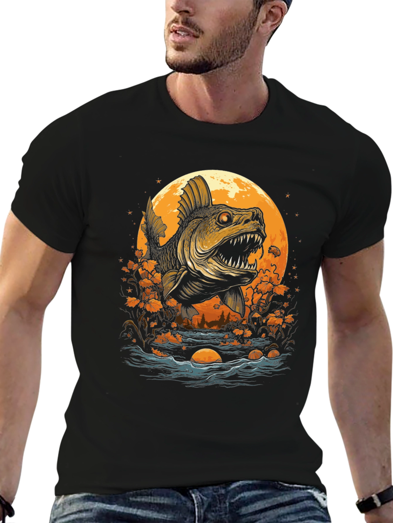Monster Fish Graphic T-Shirt - Unique Design