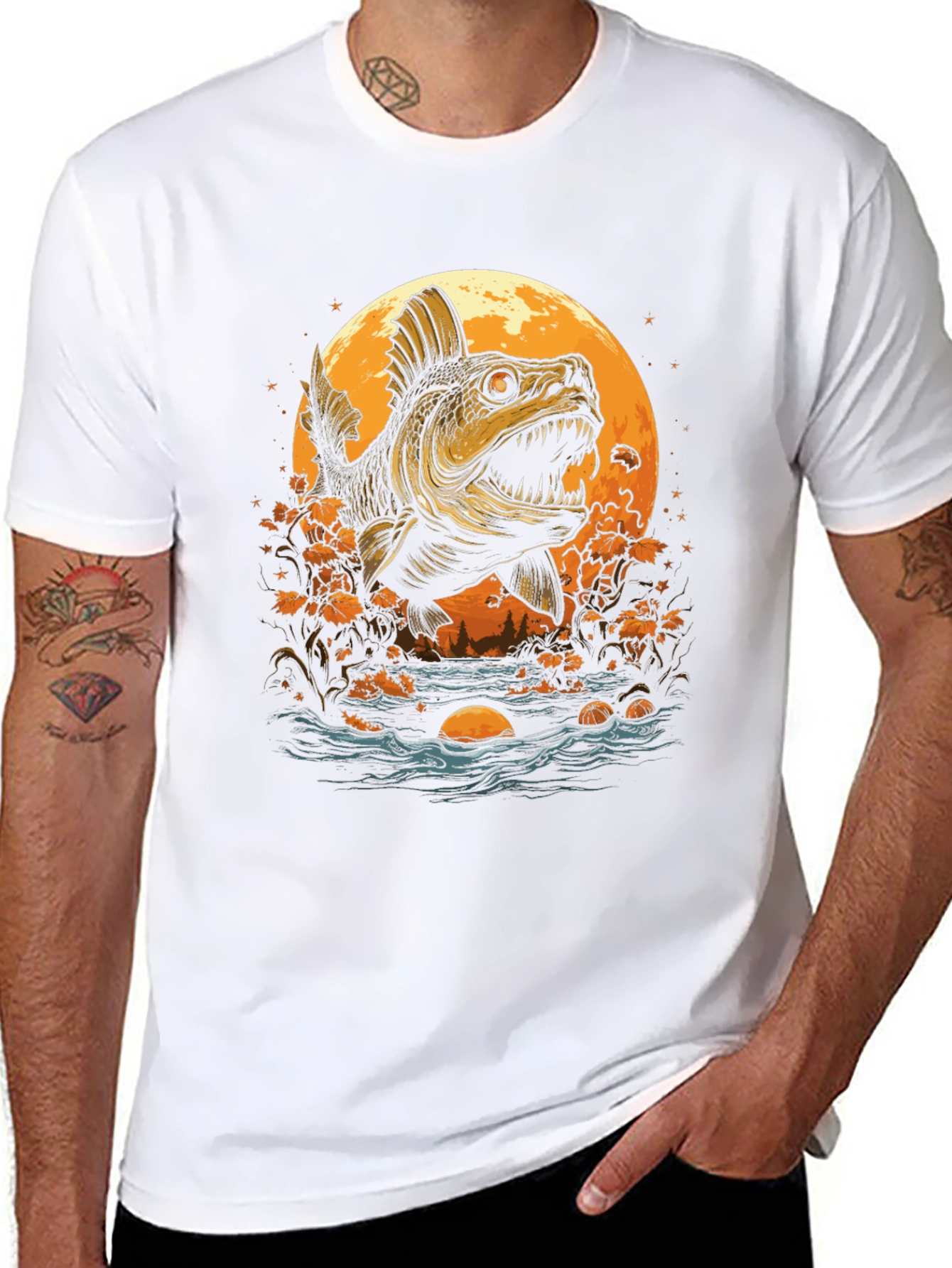Monster Fish Graphic T-Shirt - Unique Design