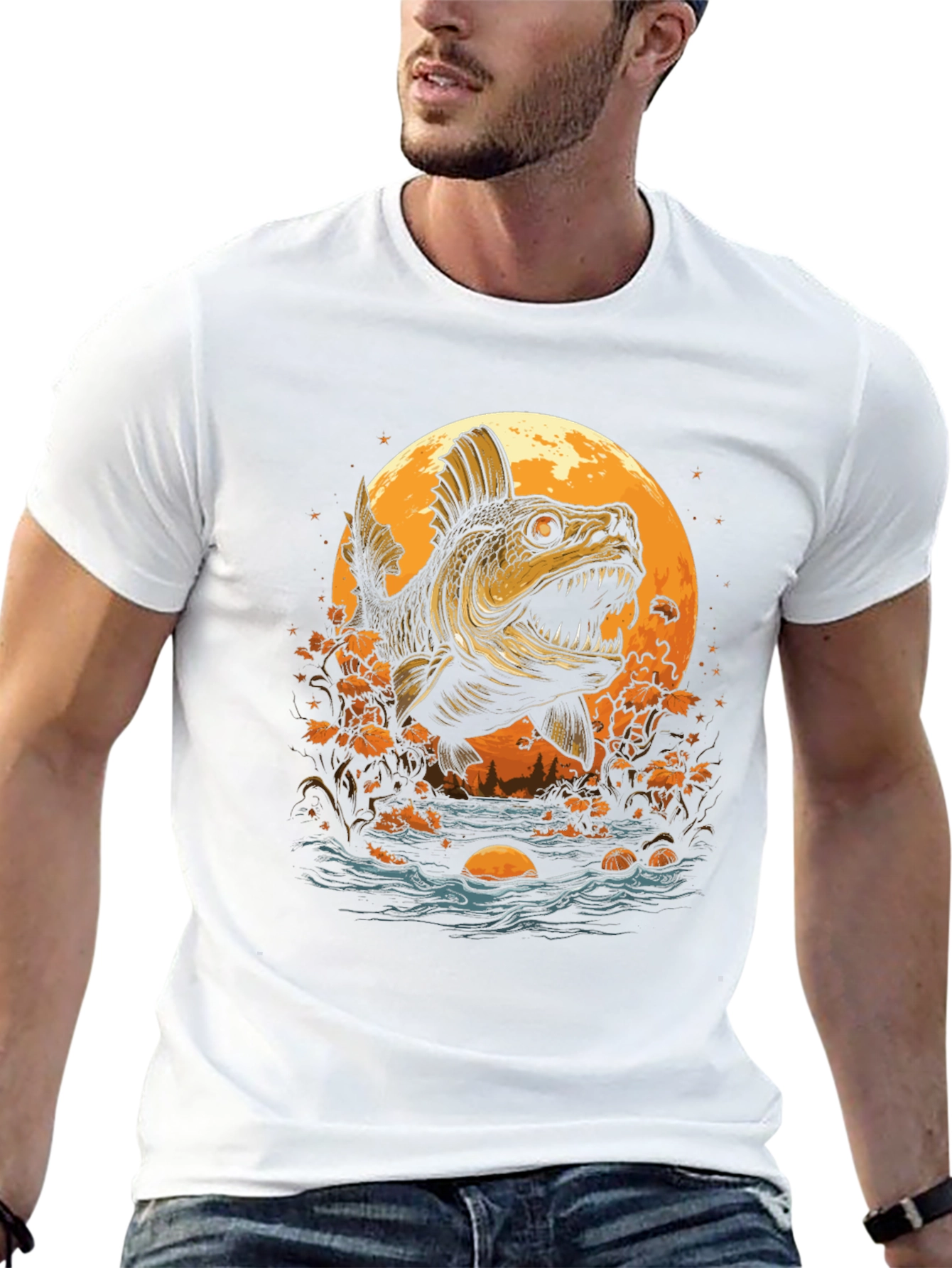 Monster Fish Graphic T-Shirt - Unique Design