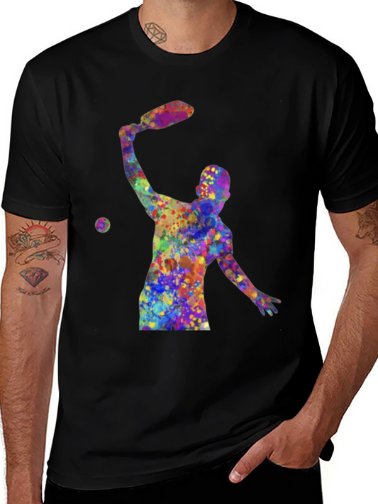 Colorful Tennis Player Graphic Tee
