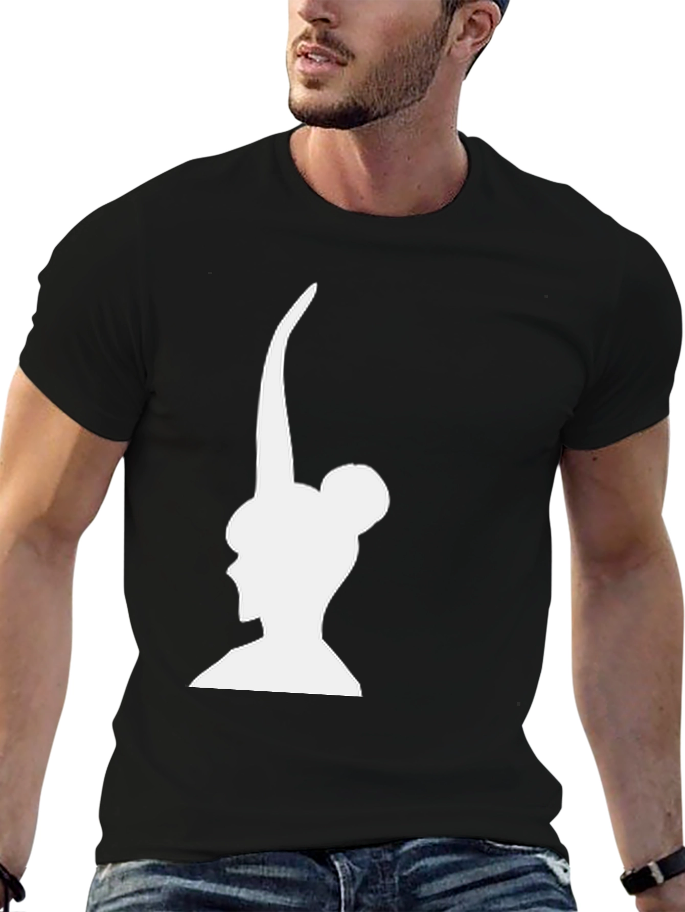 Silhouette Graphic Print Black T-Shirt