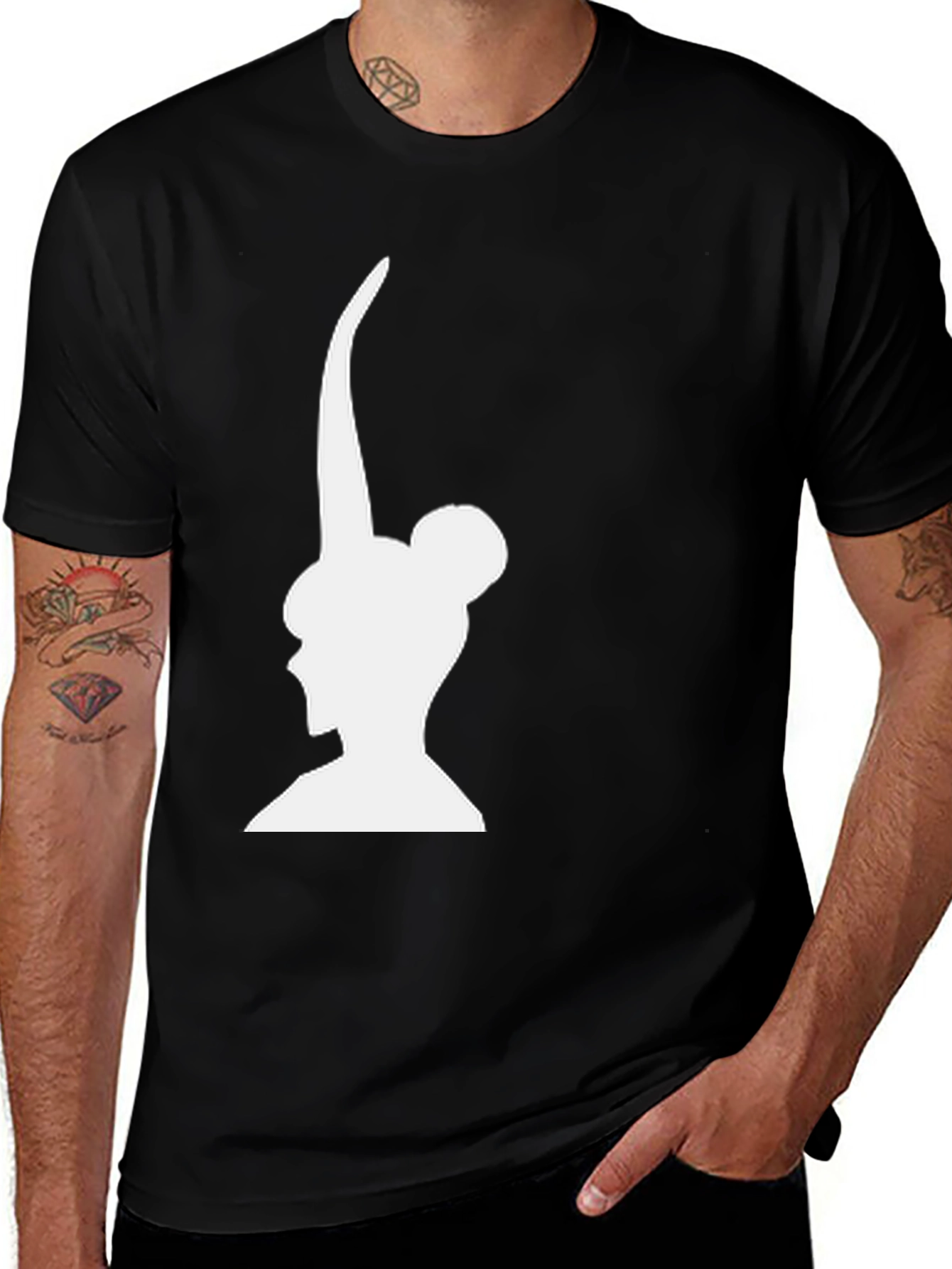 Silhouette Graphic Print Black T-Shirt