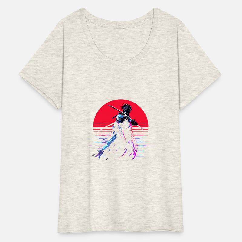 Cyberpunk Samurai Warrior Under Neon Moon