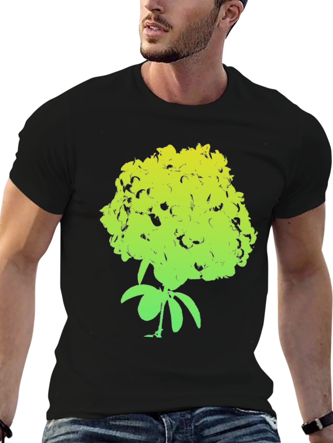 Green Floral Graphic T-Shirt