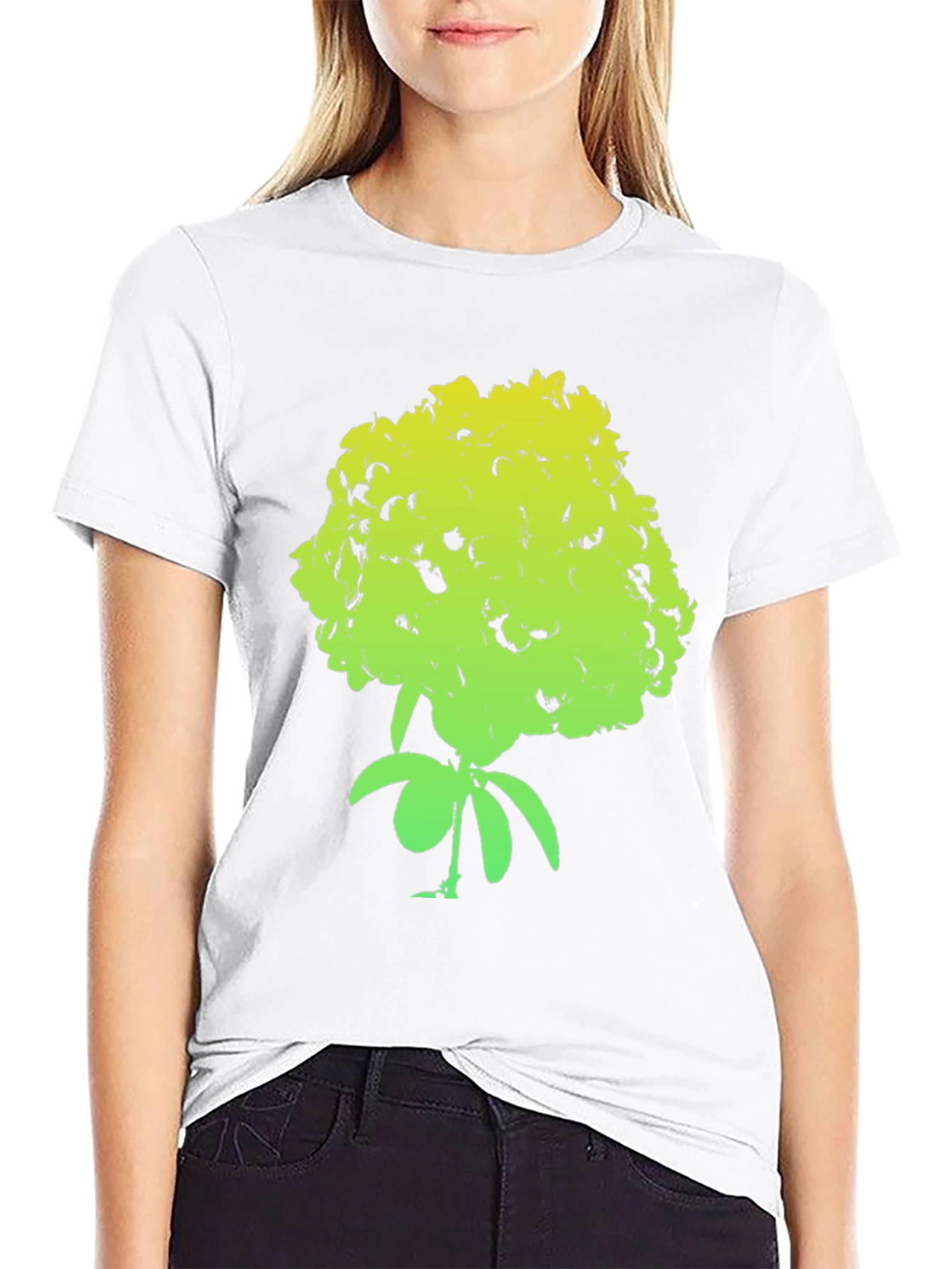 Green Floral Graphic T-Shirt