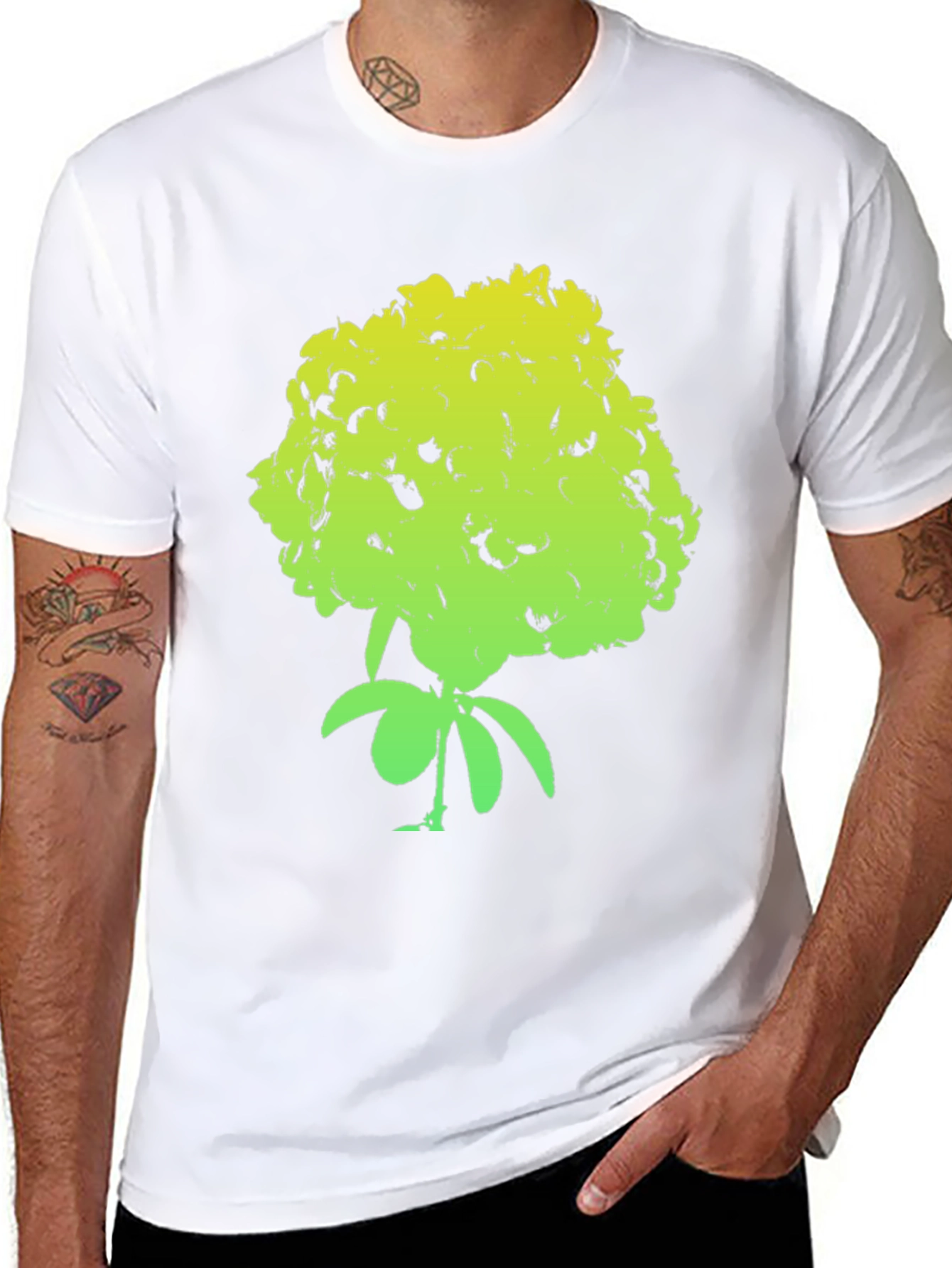 Green Floral Graphic T-Shirt