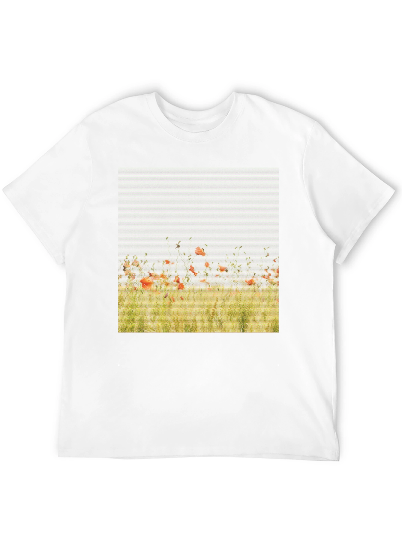 Floral Field Graphic Print Black T-Shirt