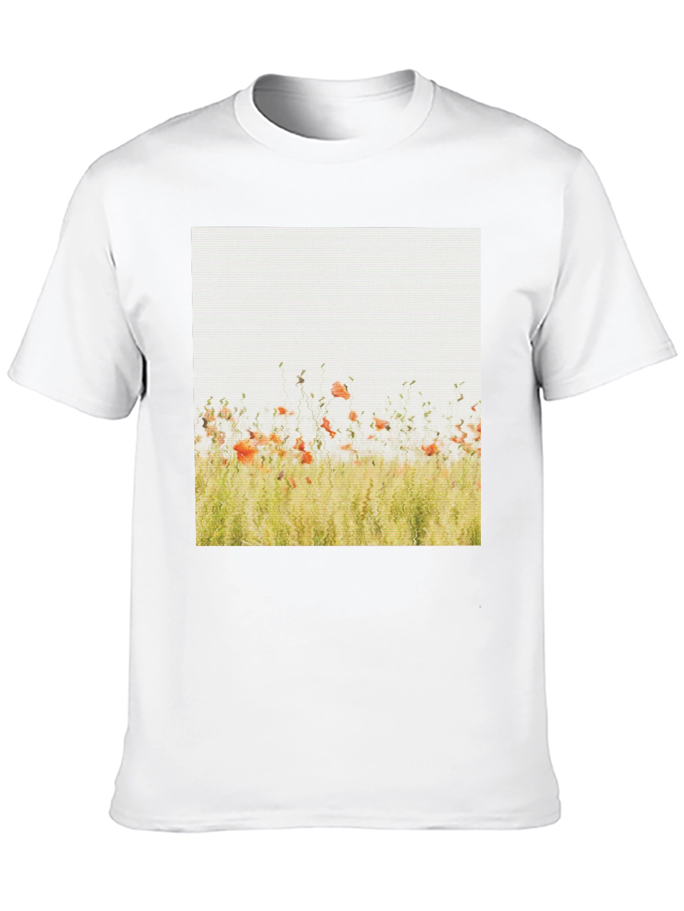 Floral Field Graphic Print Black T-Shirt