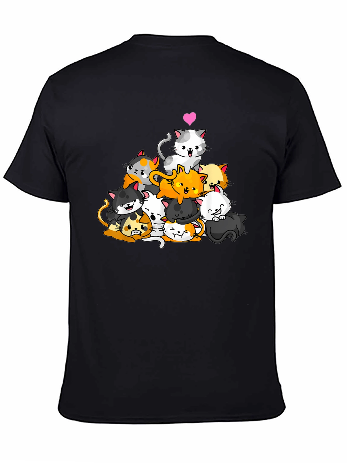 Cute Cats Graphic Black T-Shirt