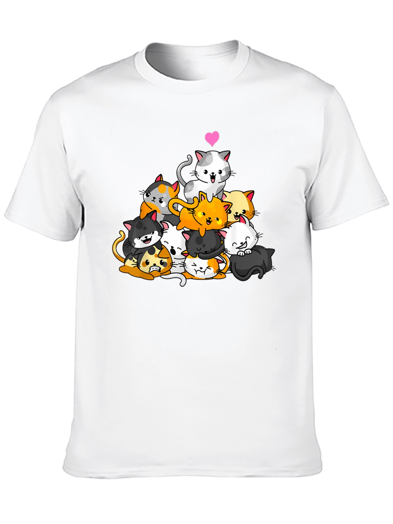 Cute Cats Graphic Black T-Shirt