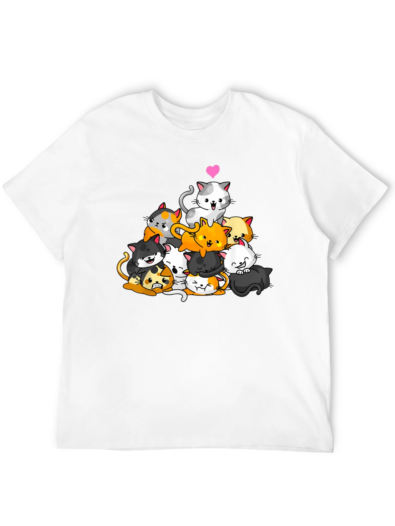 Cute Cats Graphic Black T-Shirt