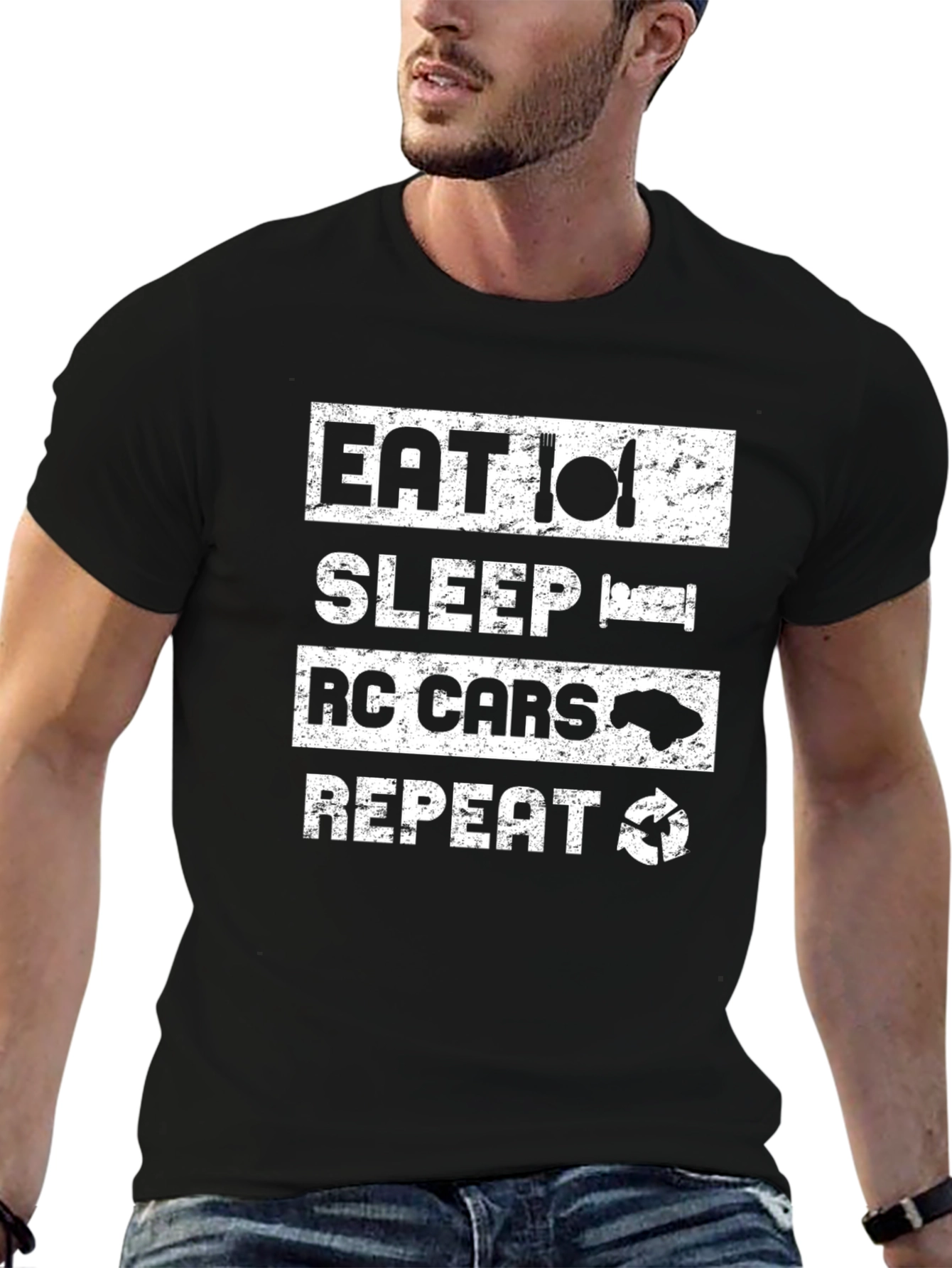 Eat Sleep RC Cars Repeat Black T-Shirt