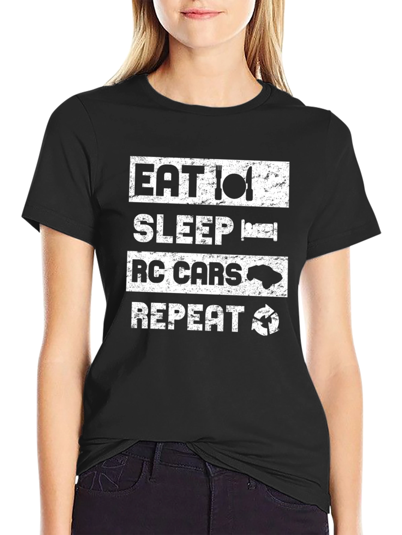 Eat Sleep RC Cars Repeat Black T-Shirt
