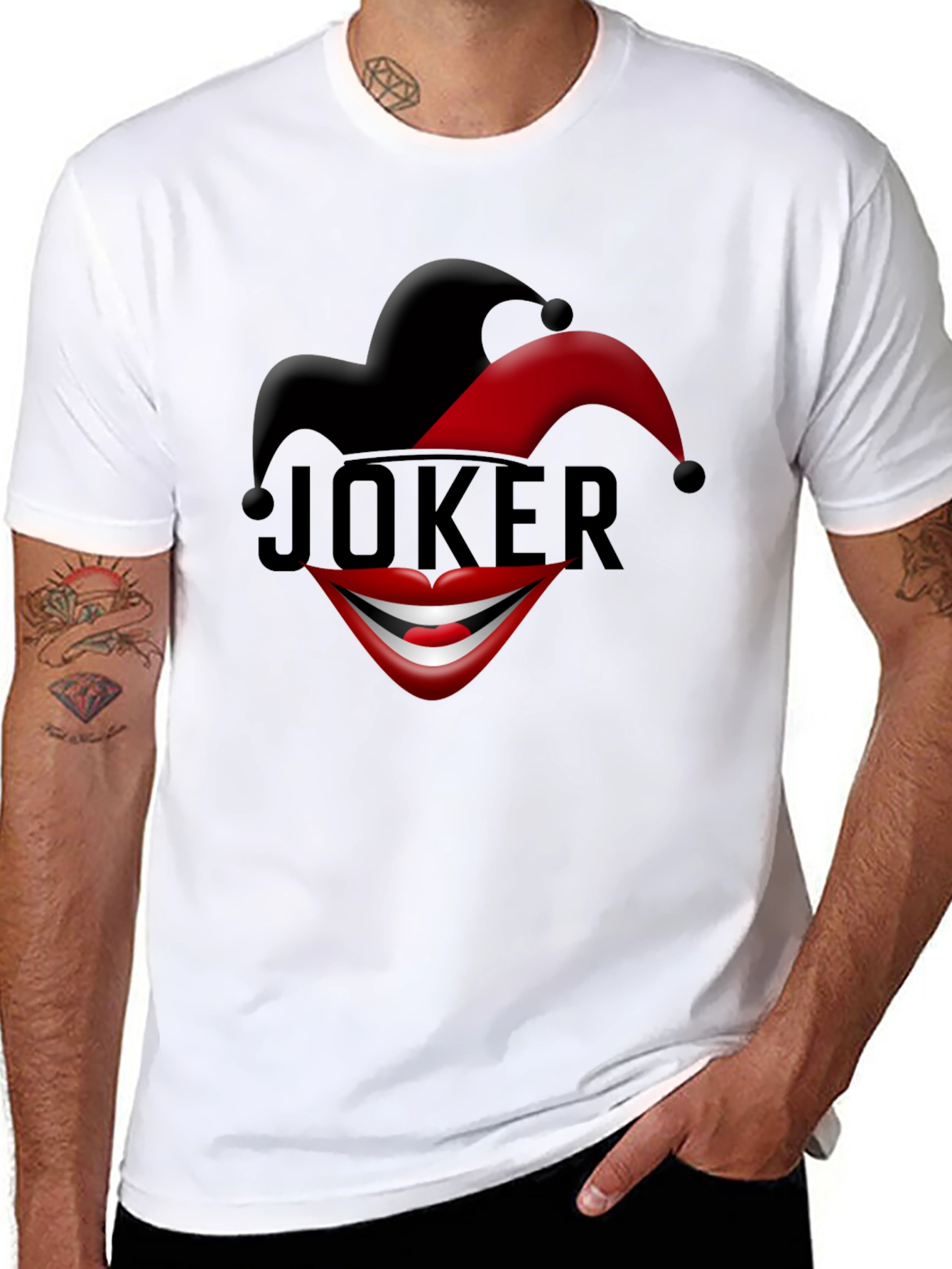 Joker Hat & Smile Graphic T-Shirt - Bold Design
