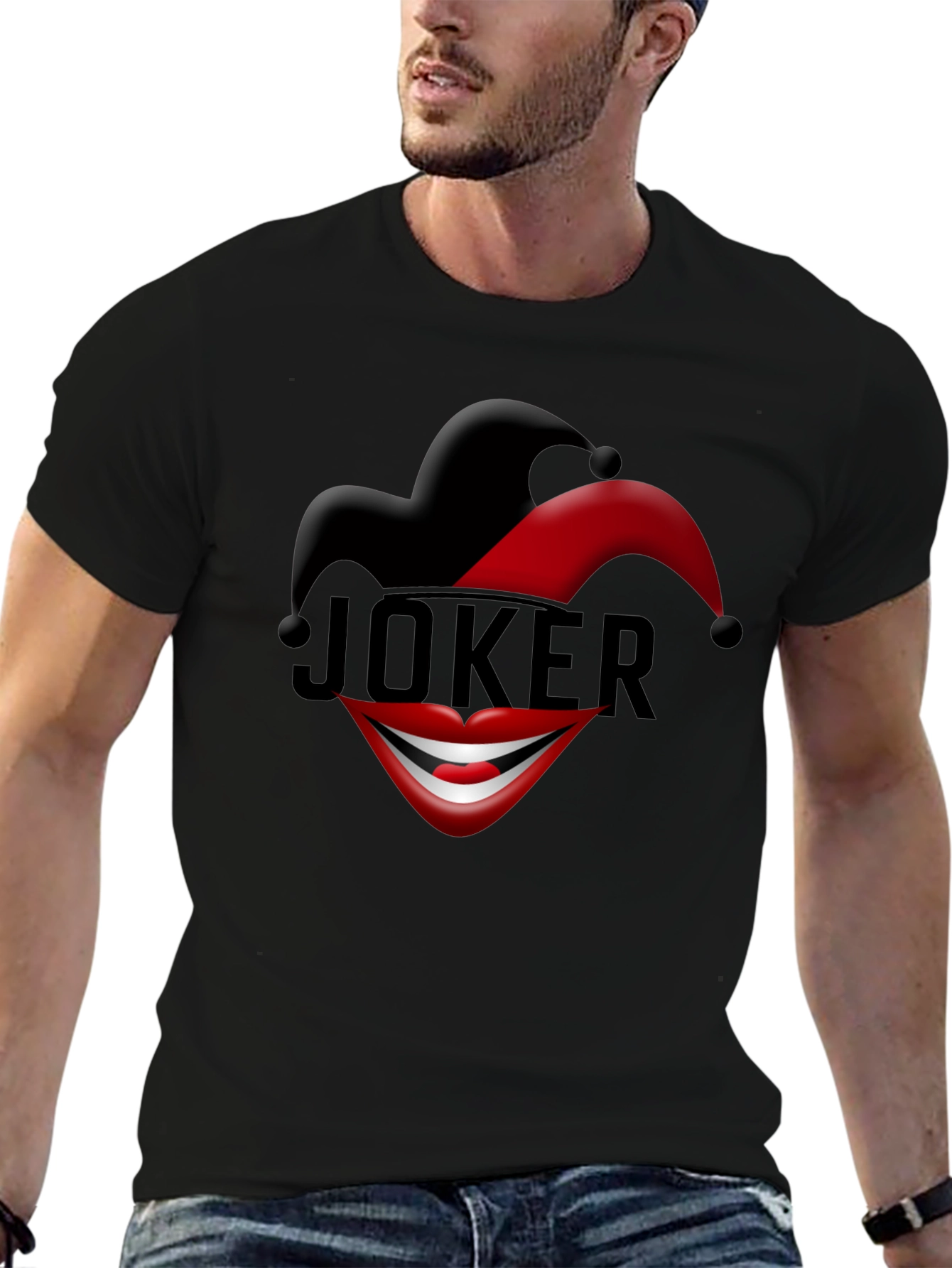 Joker Hat & Smile Graphic T-Shirt - Bold Design