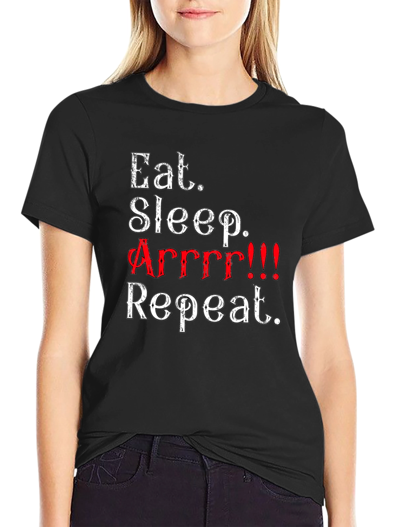 Eat Sleep Arrrr Repeat Funny Pirate T-Shirt