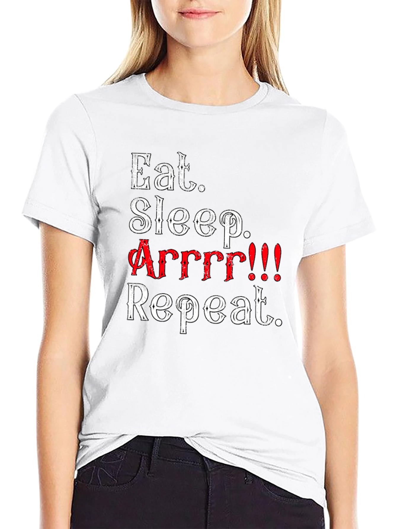 Eat Sleep Arrrr Repeat Funny Pirate T-Shirt