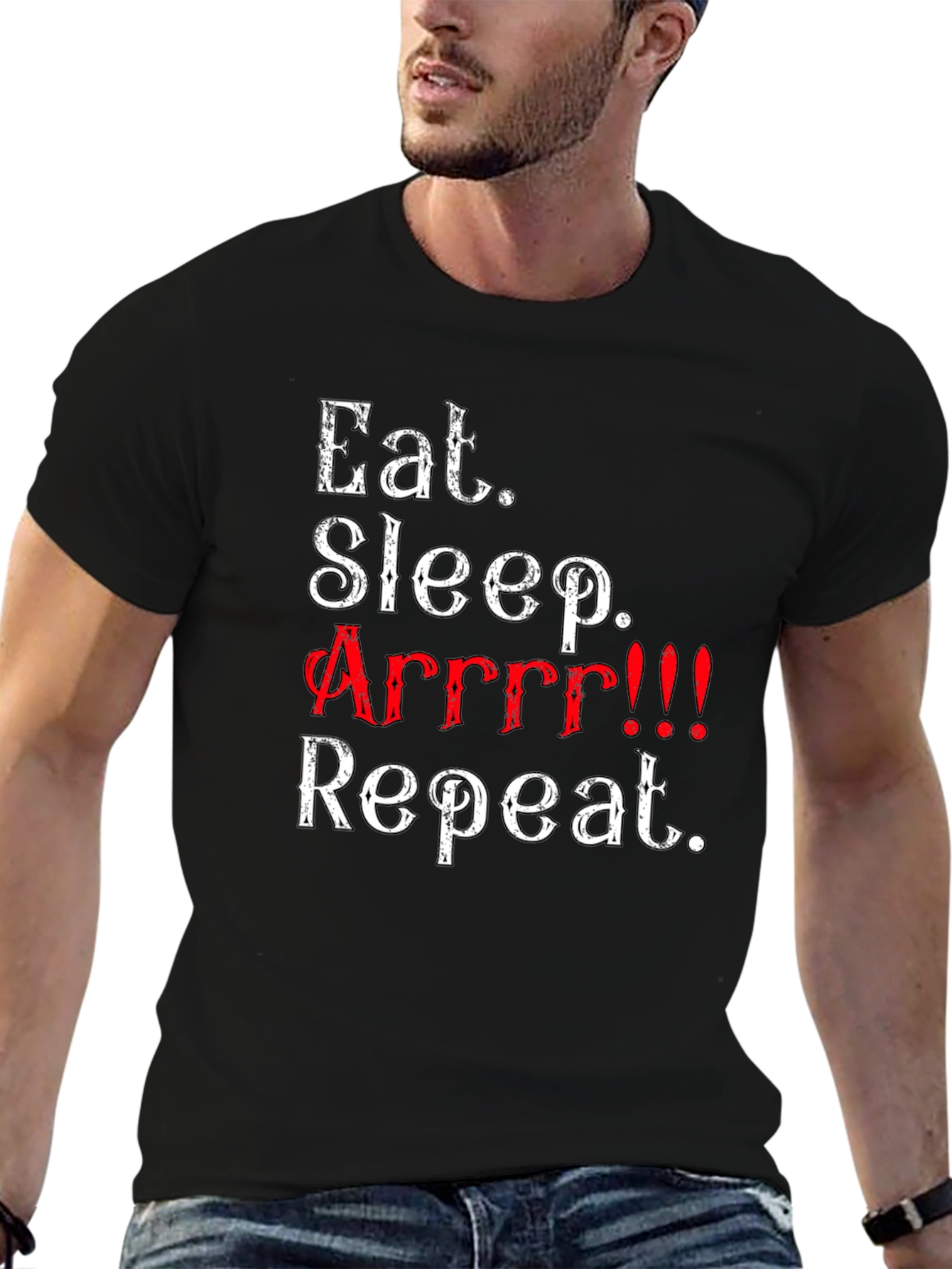 Eat Sleep Arrrr Repeat Funny Pirate T-Shirt
