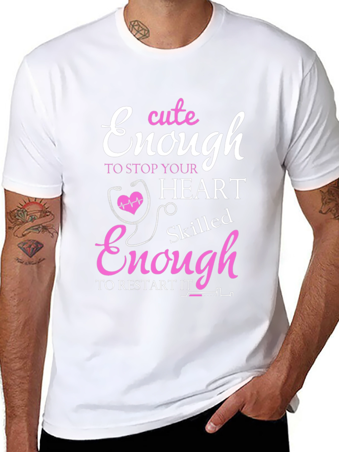 Cute Enough to Stop Hearts Nurse T-Shirt