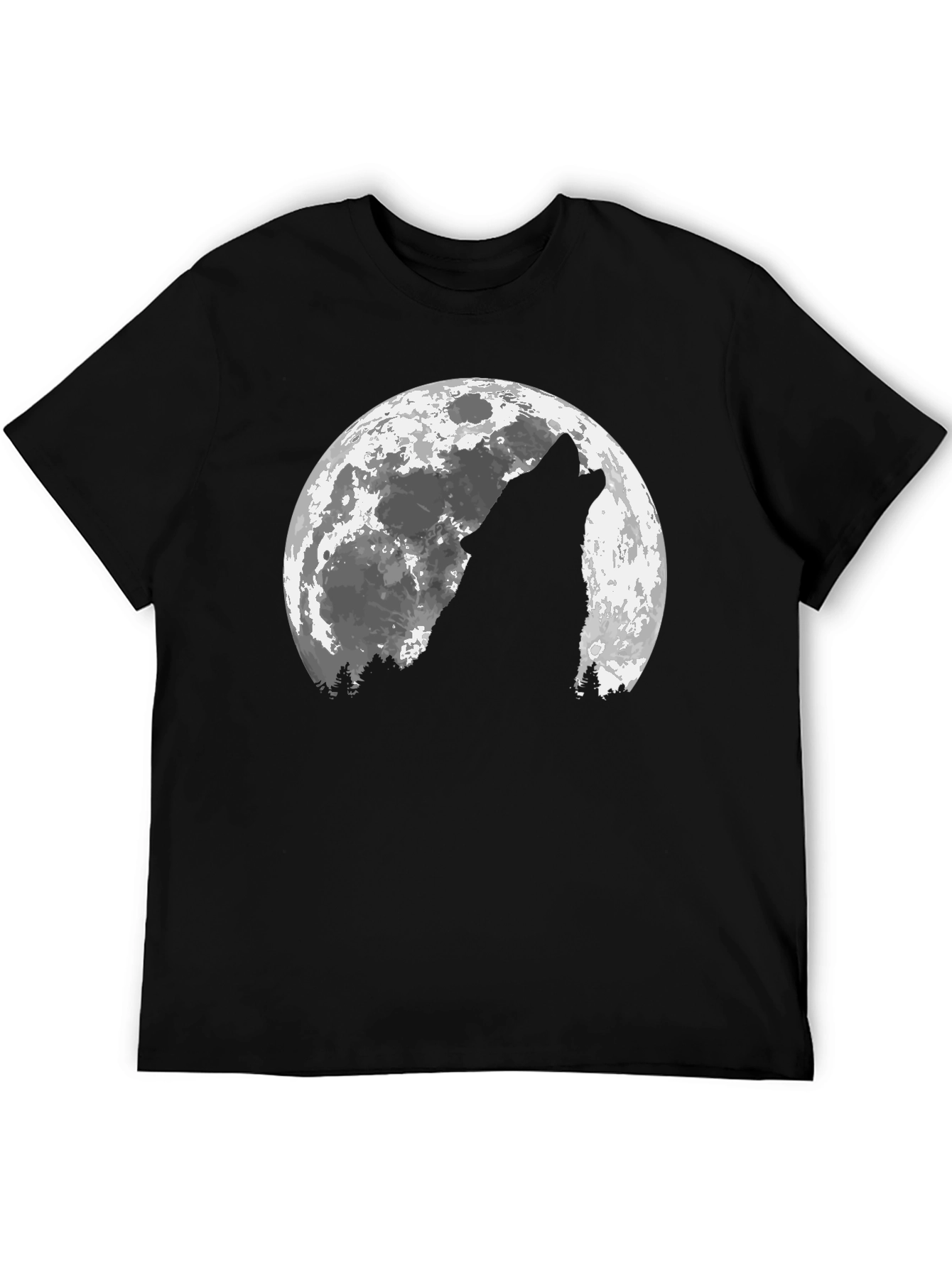 Wolf Moon Graphic T-Shirt - Mens Black Tee