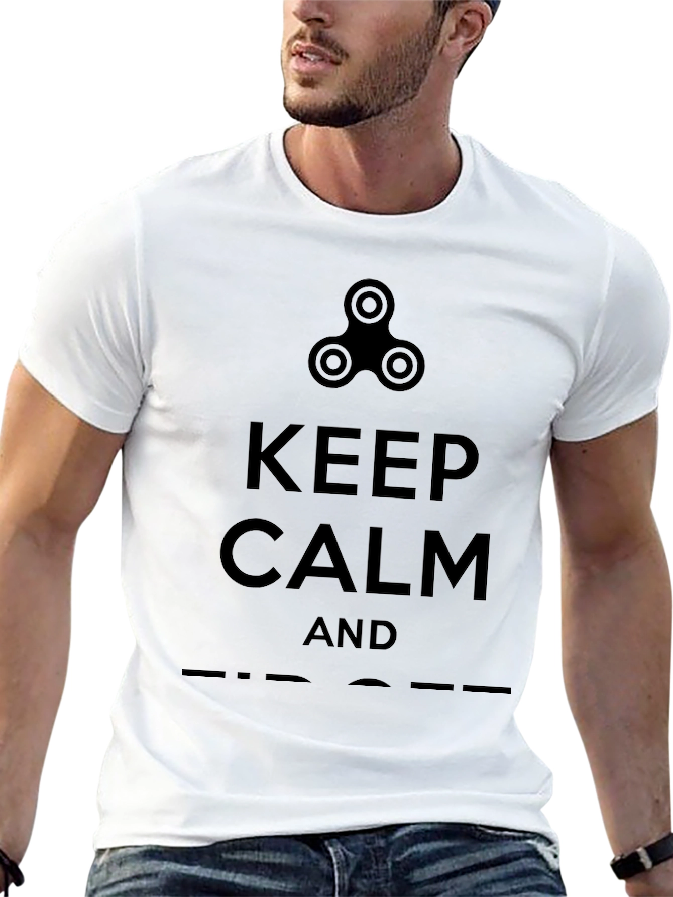 Keep Calm and Fidget T-Shirt - Black Cotton