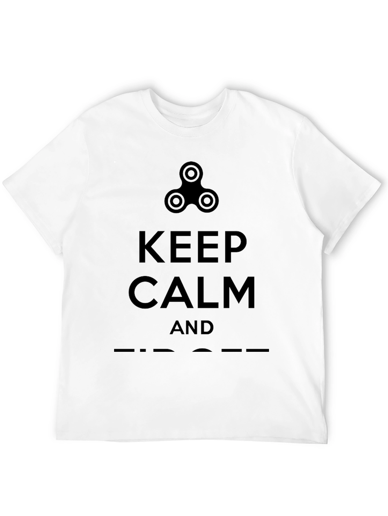 Keep Calm and Fidget T-Shirt - Black Cotton