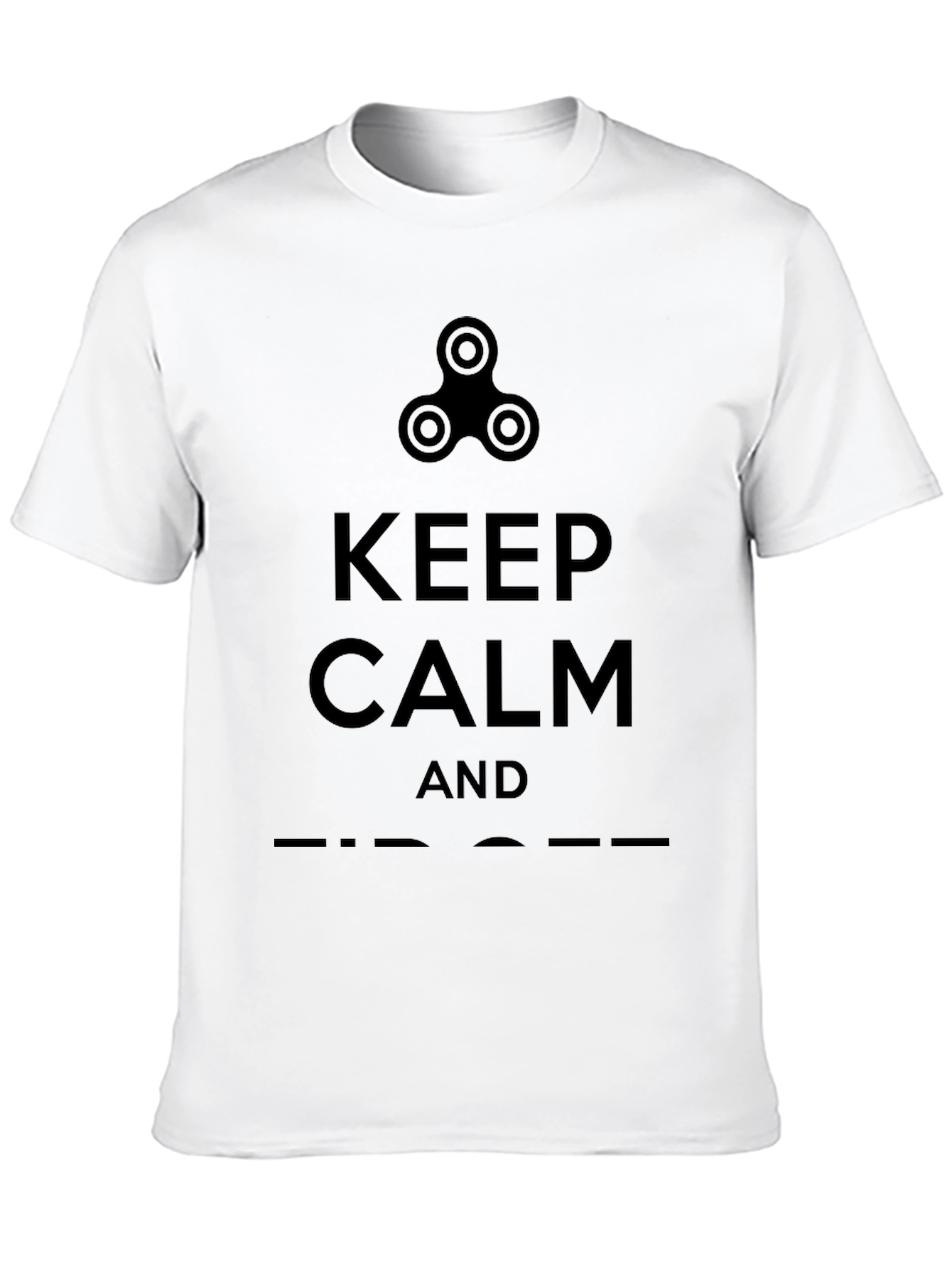 Keep Calm and Fidget T-Shirt - Black Cotton