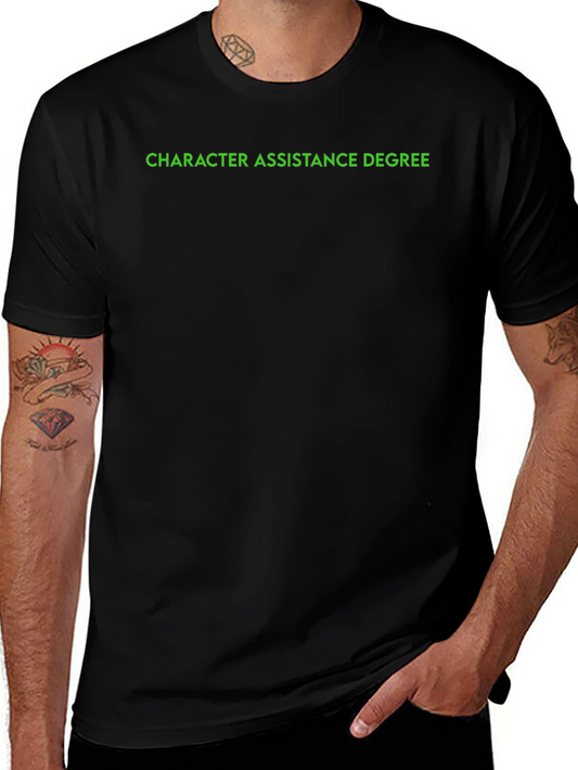 Character Assistance Degree Black T-Shirt