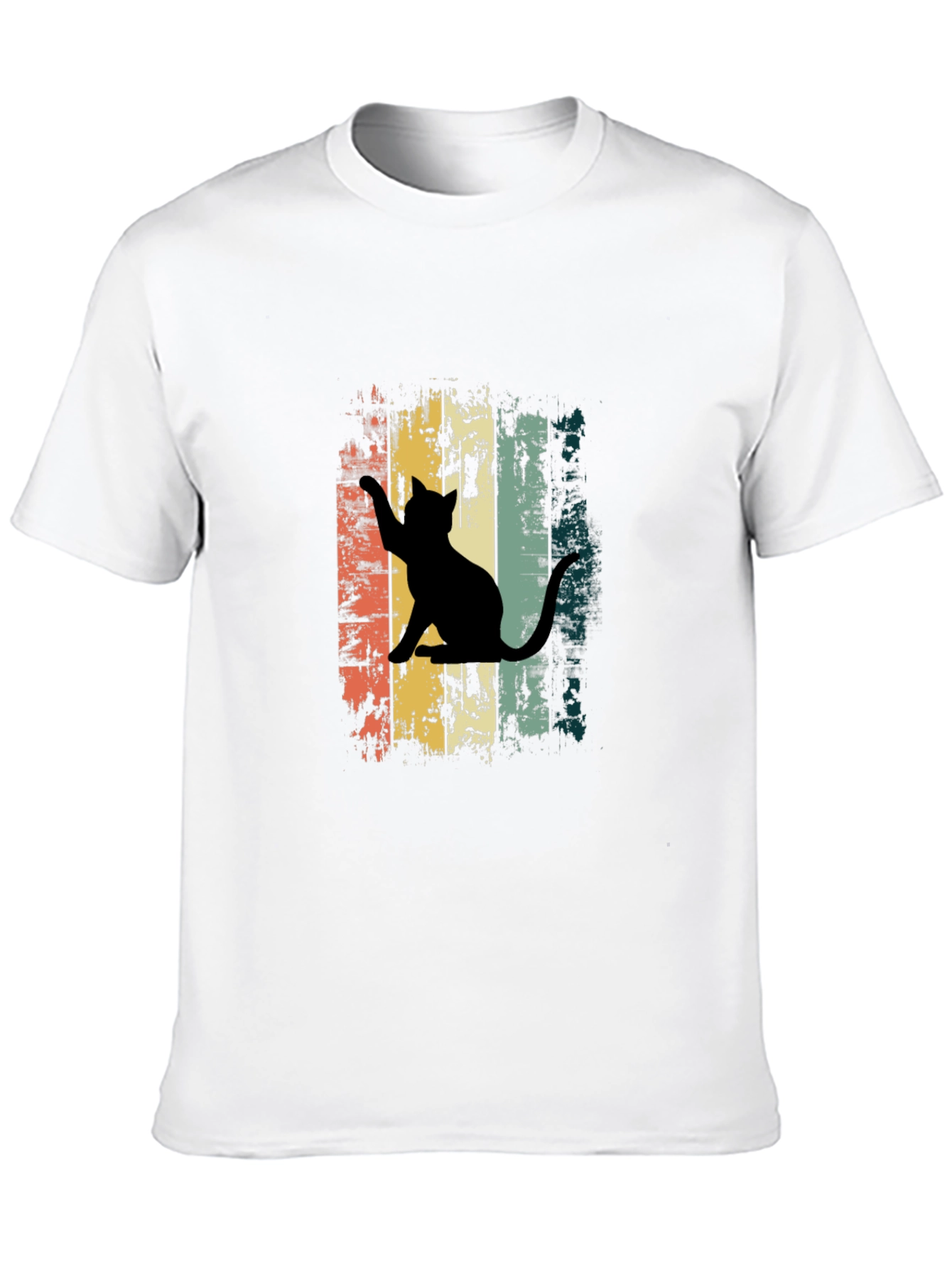 Retro Cat Graphic Tee - Unisex Black T-Shirt