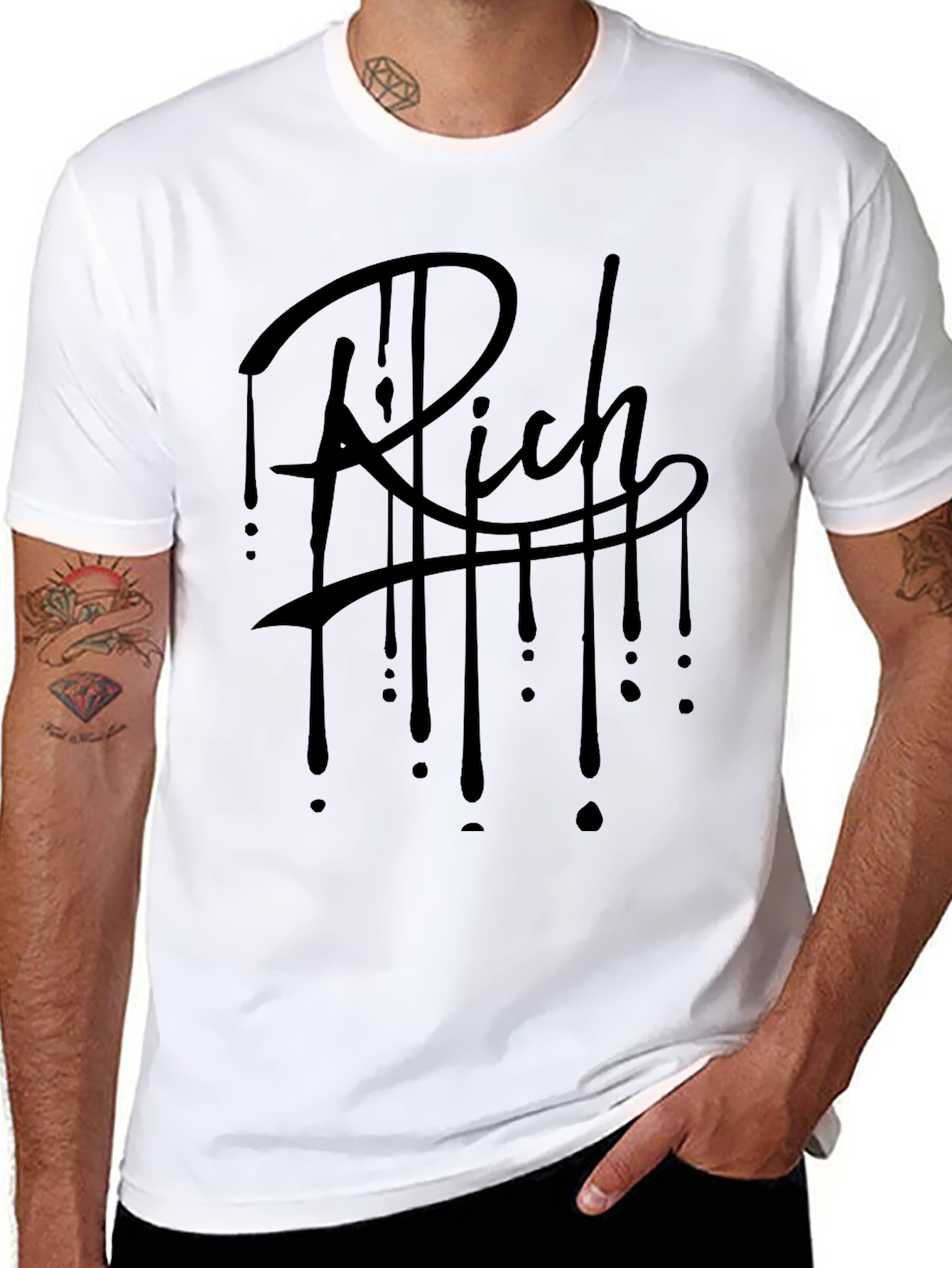 Rich Drip Graphic Tee - Mens Black T-Shirt