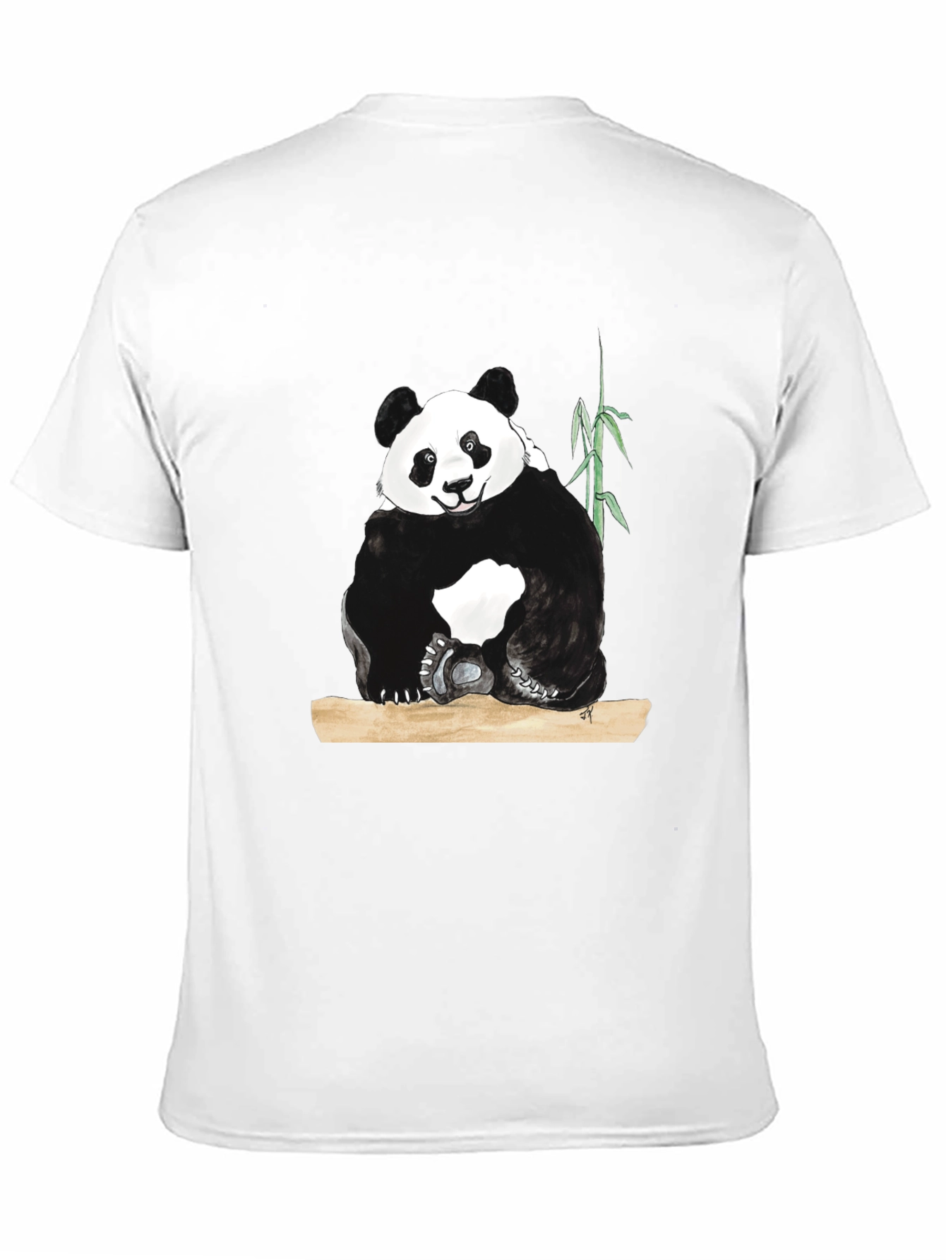 Panda Graphic Print Black T-Shirt