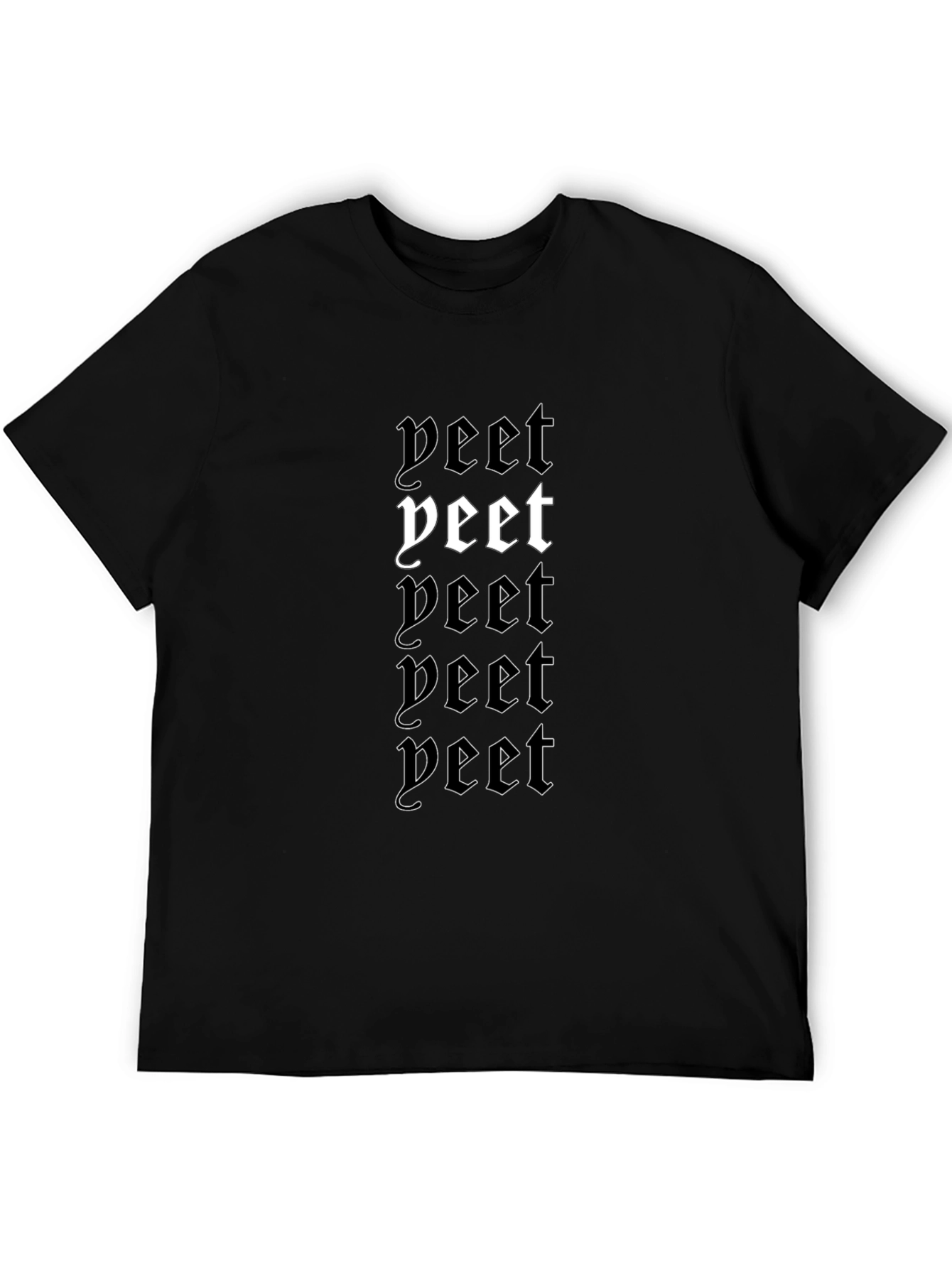 Yeet Gothic Print Black T-Shirt
