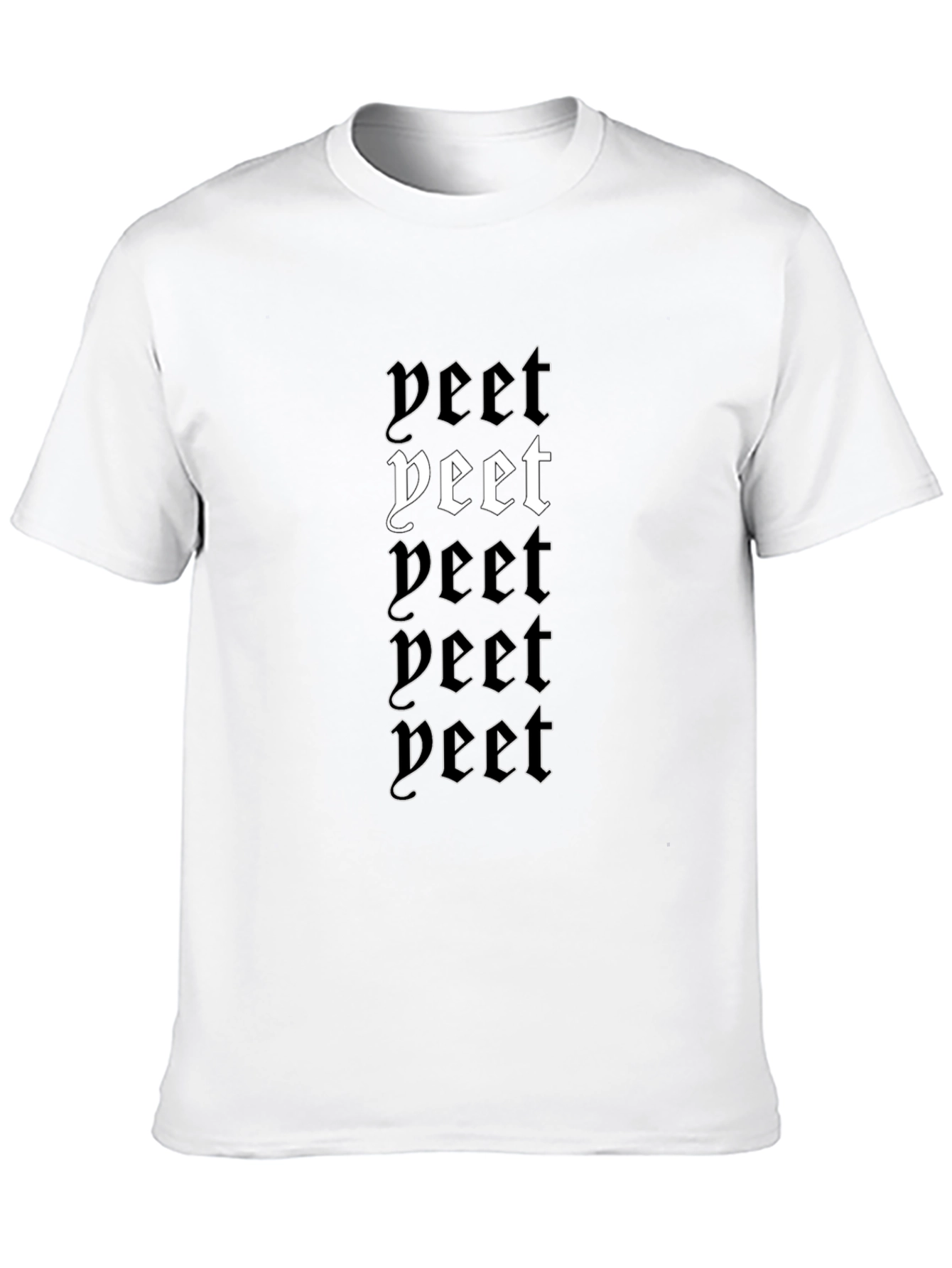 Yeet Gothic Print Black T-Shirt