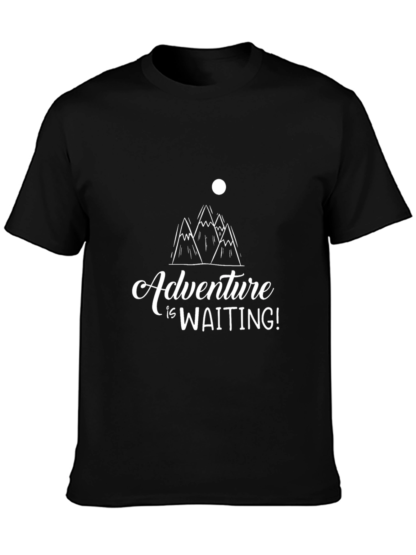 Adventure Awaits Graphic Tee - Black Cotton T-Shirt