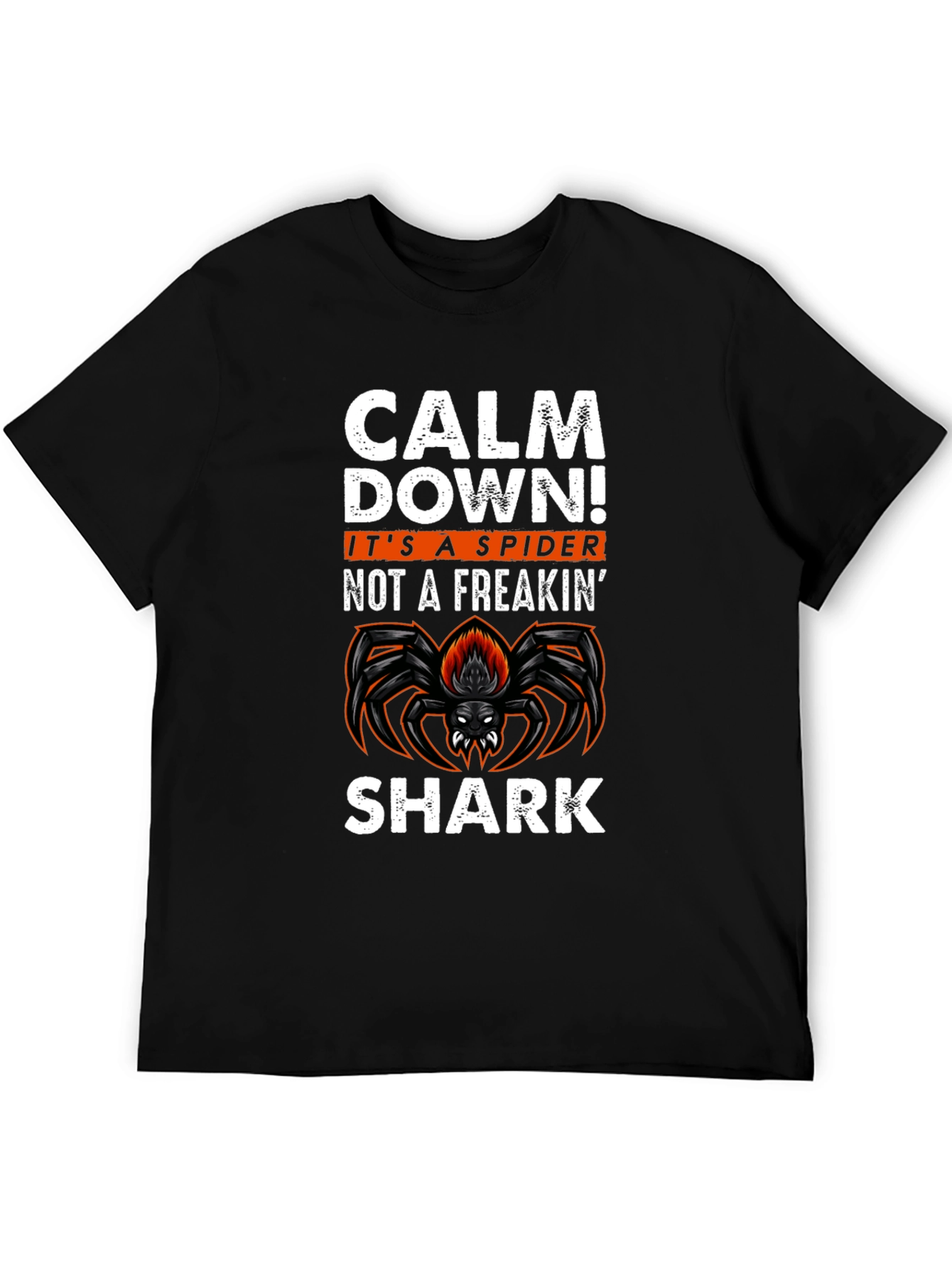 Calm Down Spider Graphic Tee - Mens Black T-Shirt