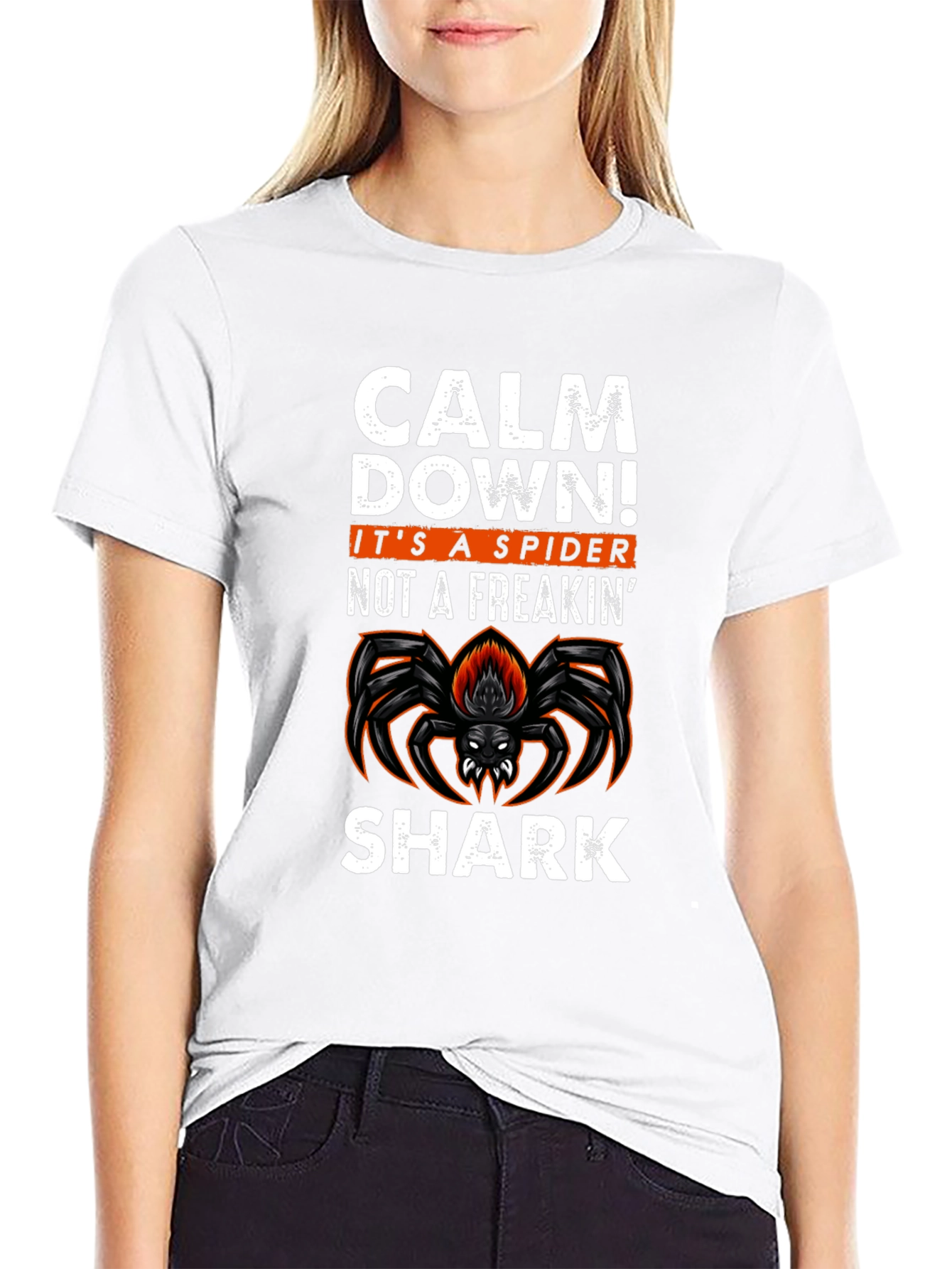 Calm Down Spider Graphic Tee - Mens Black T-Shirt