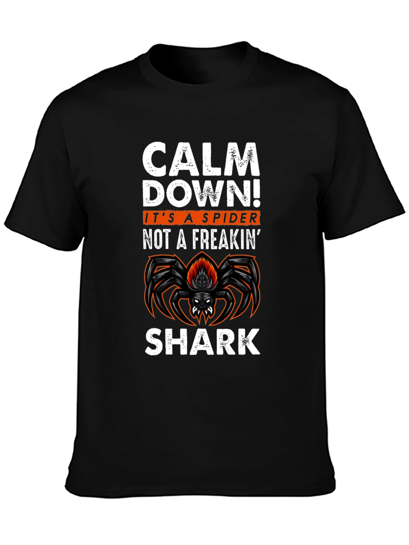 Calm Down Spider Graphic Tee - Mens Black T-Shirt