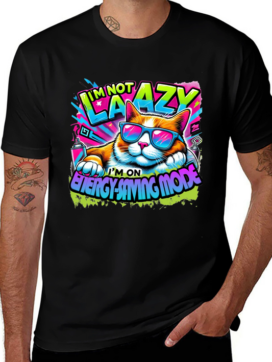 Im Not Lazy Cat T-Shirt - Energy Saving Mode!