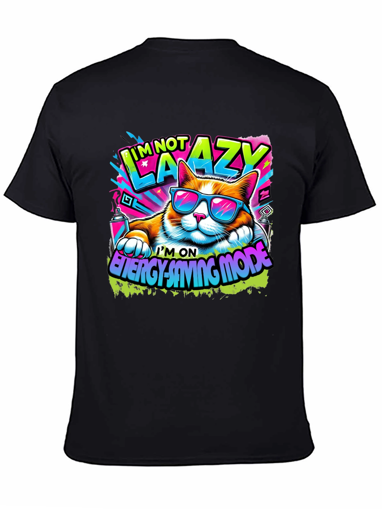 Im Not Lazy Cat T-Shirt - Energy Saving Mode!