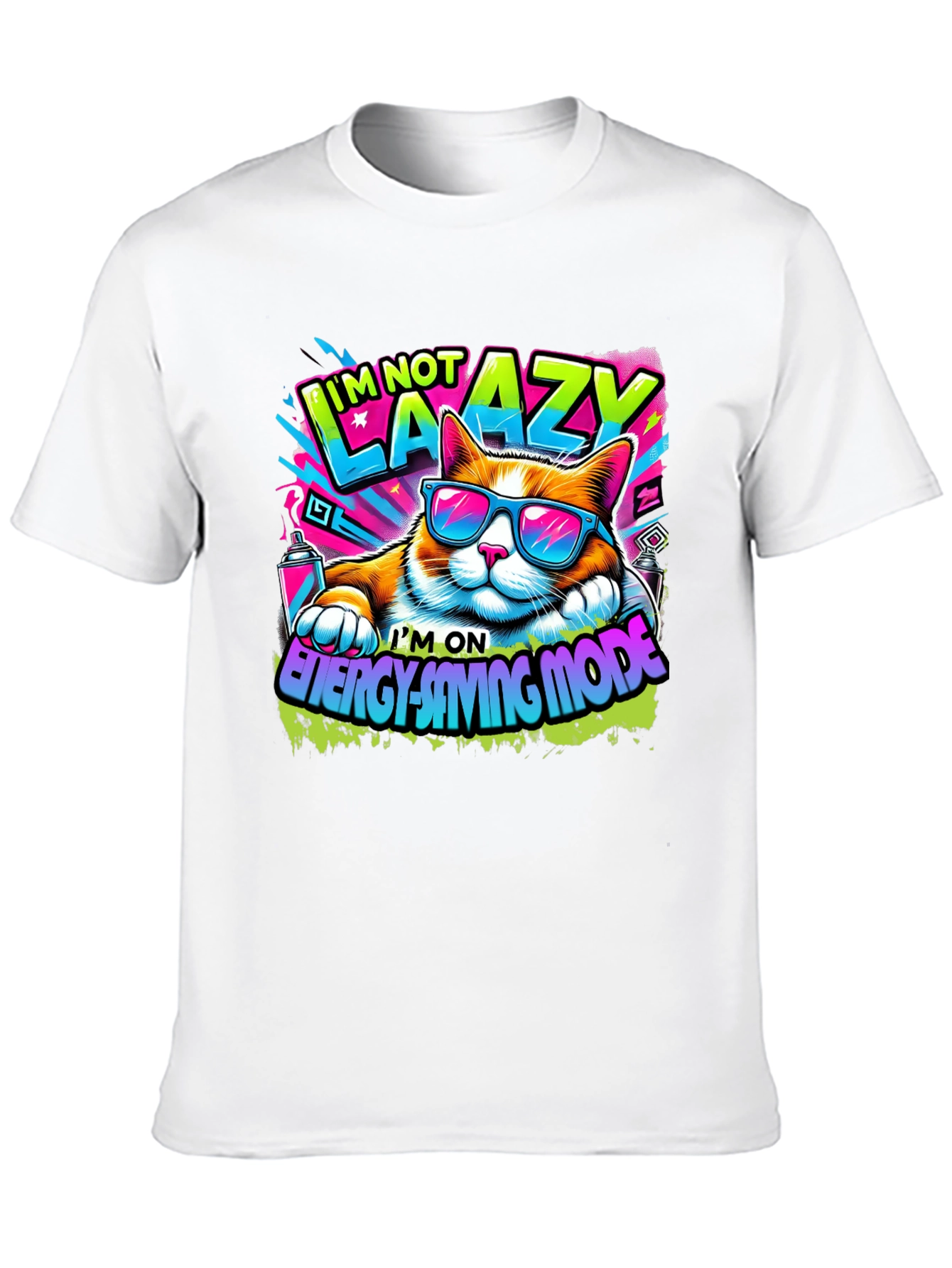 Im Not Lazy Cat T-Shirt - Energy Saving Mode!