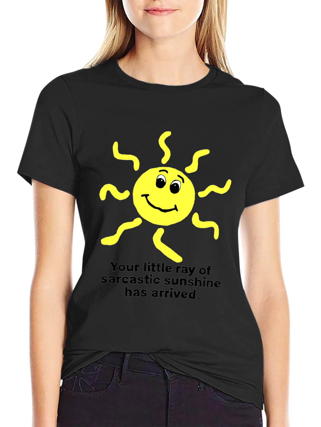 Sarcastic Sunshine Graphic Tee - Black Cotton T-Shirt